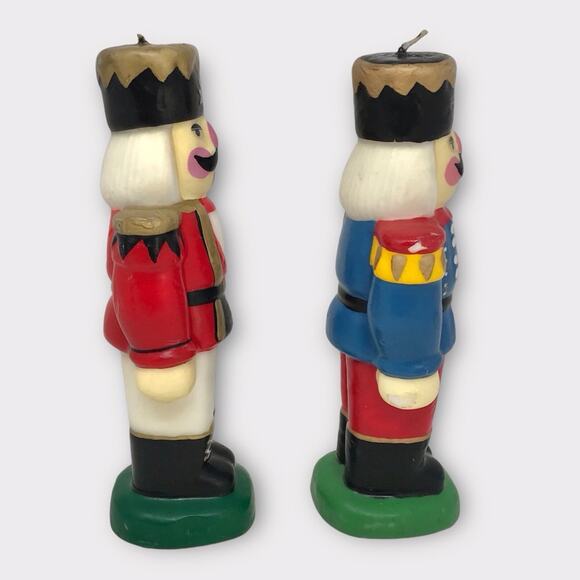 Boston Warehouse 8" Candles Set of 2 Nutcracker Christmas Holiday Red & Blue - Picture 3 of 8